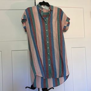 Madewell Striped Button Up Dress
